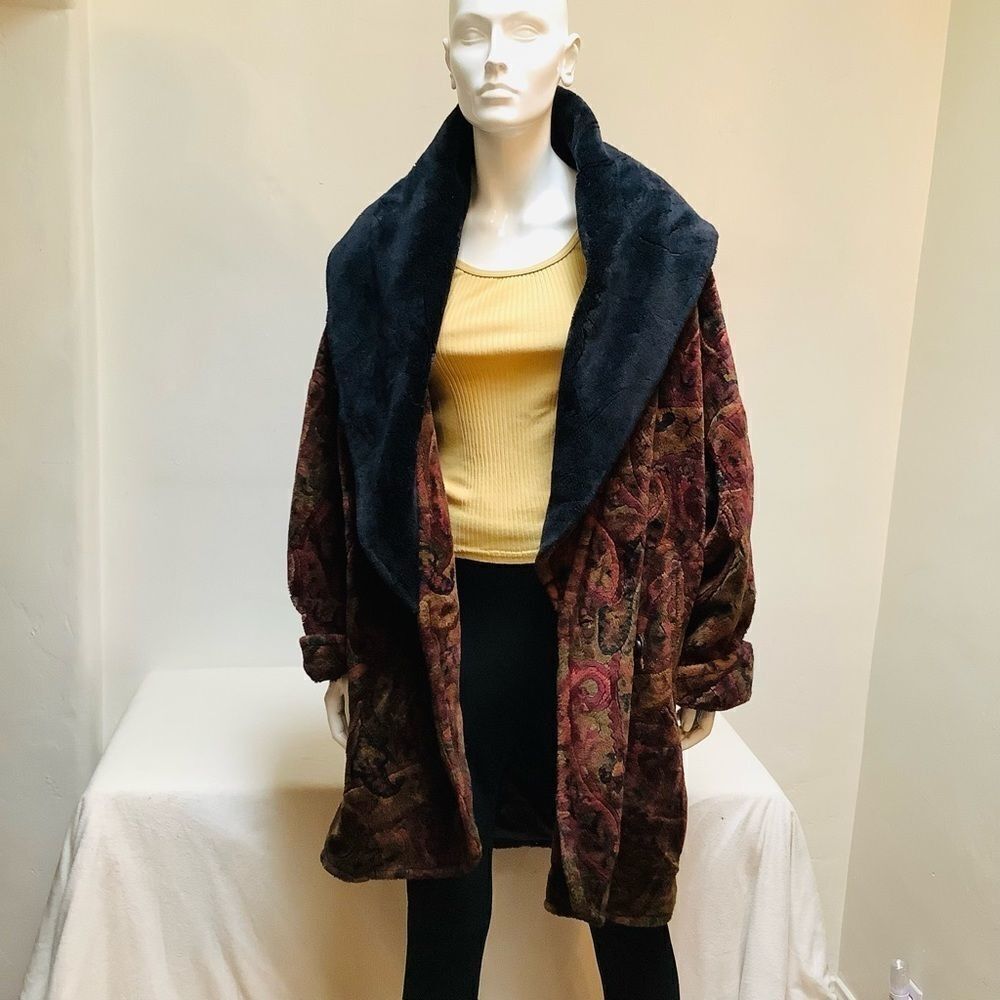DIANE B. PAISLEY COAT VINTAGE EUC